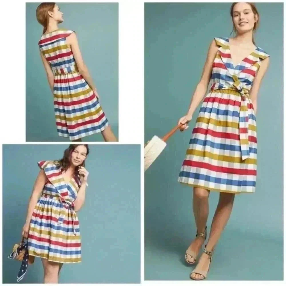 Anthropologie Maeve Cricket Club Plaid Collar Dress